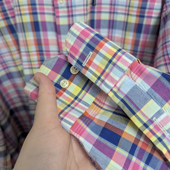 Barbour Striped Plaid Ultimate Oxford Button Down Shirt Tailored Fit - Picture 4 of 14